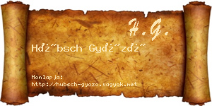 Hübsch Győző névjegykártya